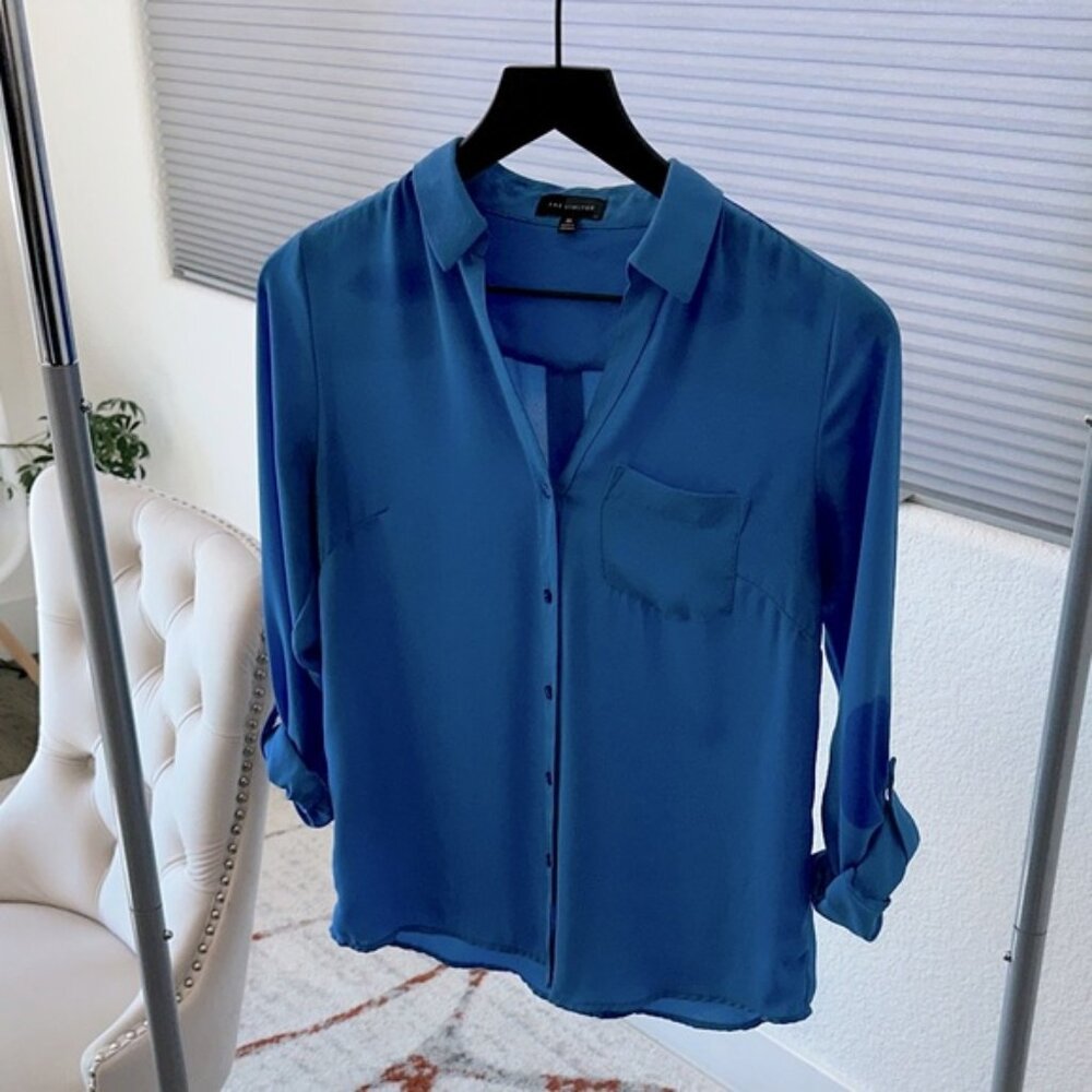 The Limited Women's Blue Button Down Shirt